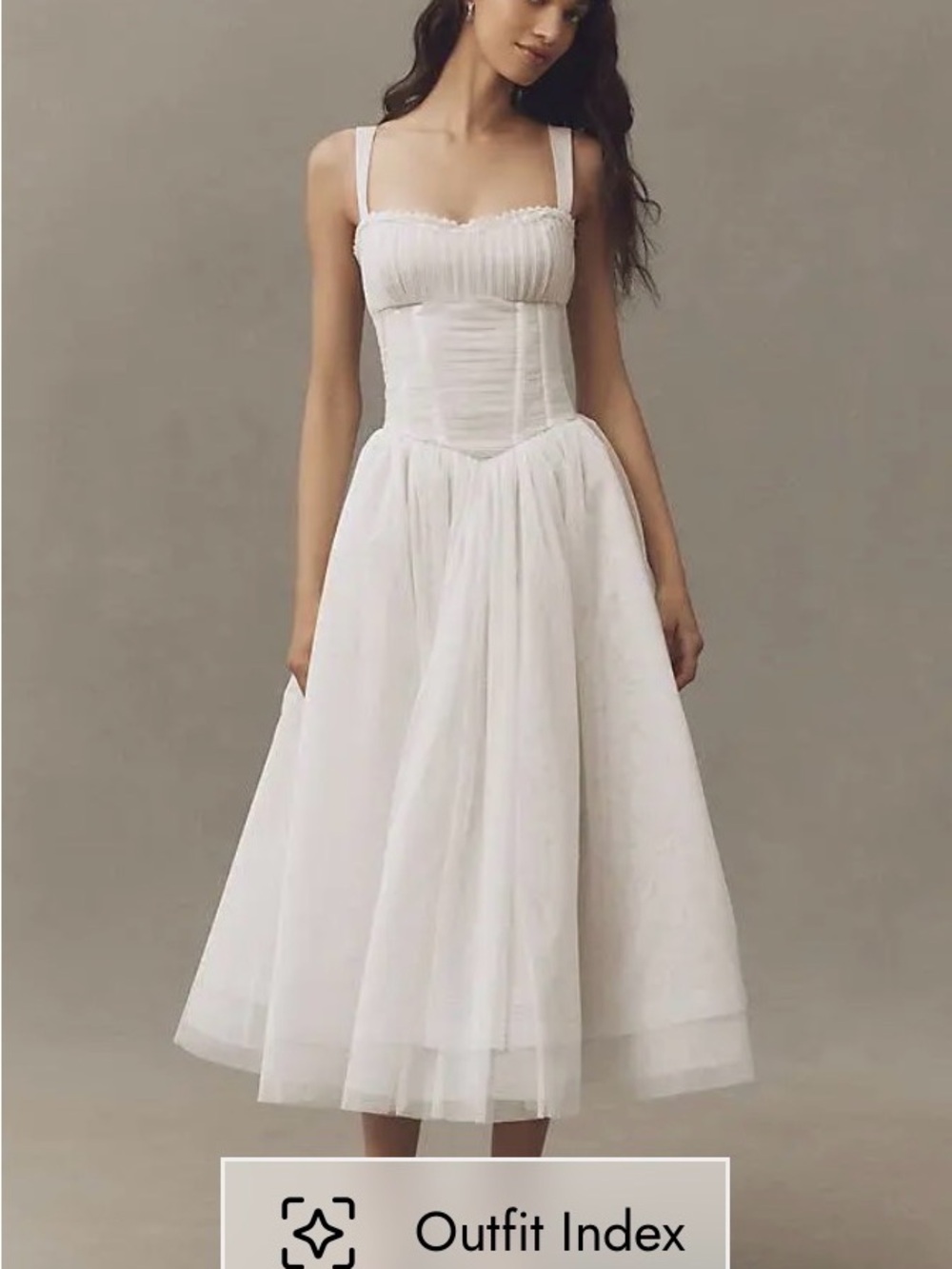 New with Tags!!SLEEVELESS CORSET TULLE FIT & FLARE MIDI DRESS